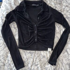 Womens Black Button up
